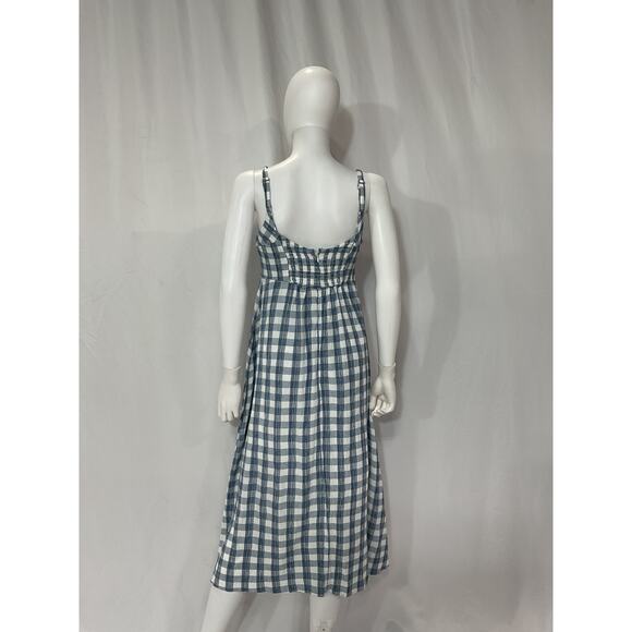 Hatch 'The Nina' White Crinkle Plaid Dress Size 1 - Picture 3 of 5